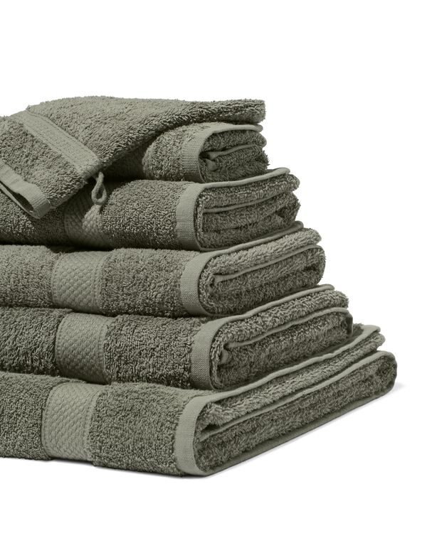 serviettes de bain - qualité épaisse armée vert armée vert - 1000025889 - HEMA